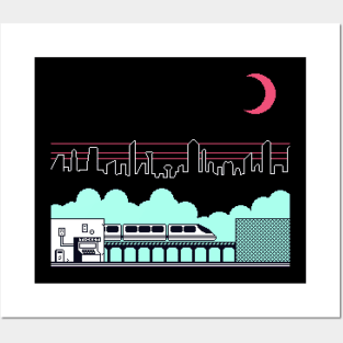 Cyberpunk Train Station Posters and Art